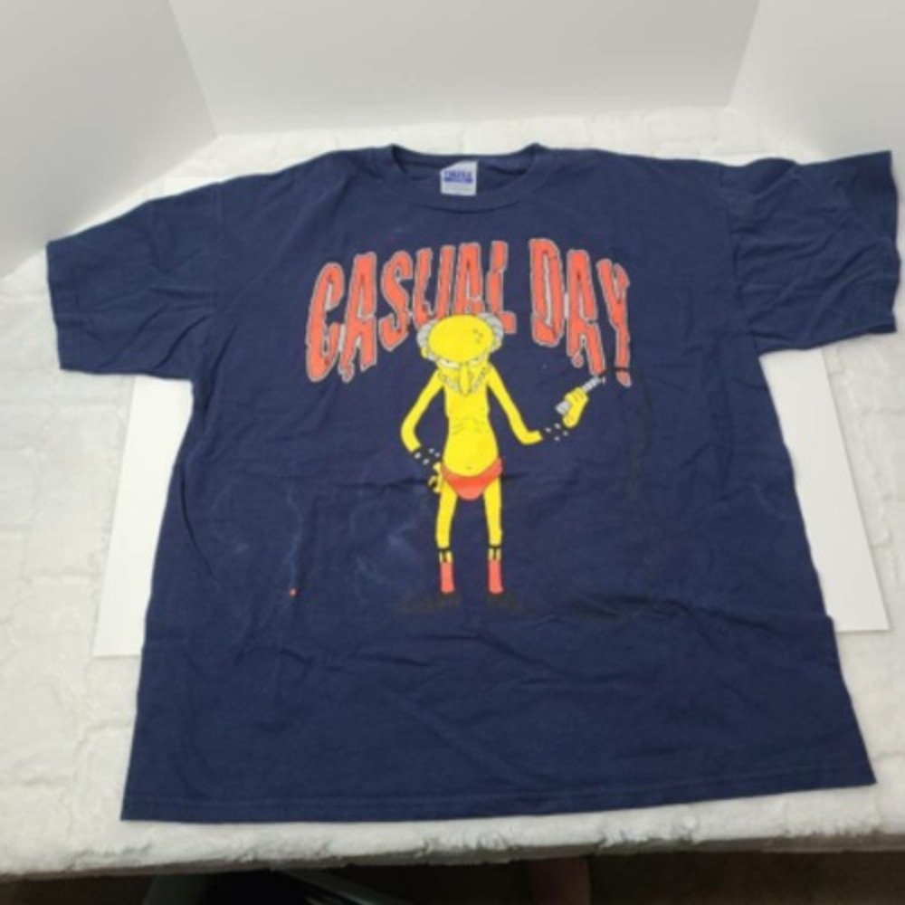 Mr. Burns Mens Tultex Graphic T-Shirt Blue Casual Day 100% Cotton Vintage Tee XL